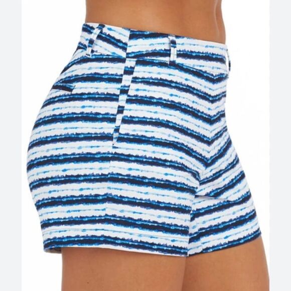 SPANX Pants - Spanx sunshine shorts in blue painted stripe 4”size XL
